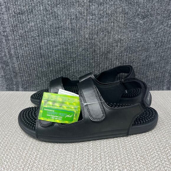 NEW Kenkoh Hanako Acupuncture Massage Sandals Comfort Black Mens 13 US main image 4